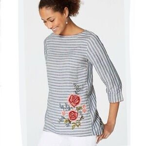 J. Jill Love Linen Embroidered top